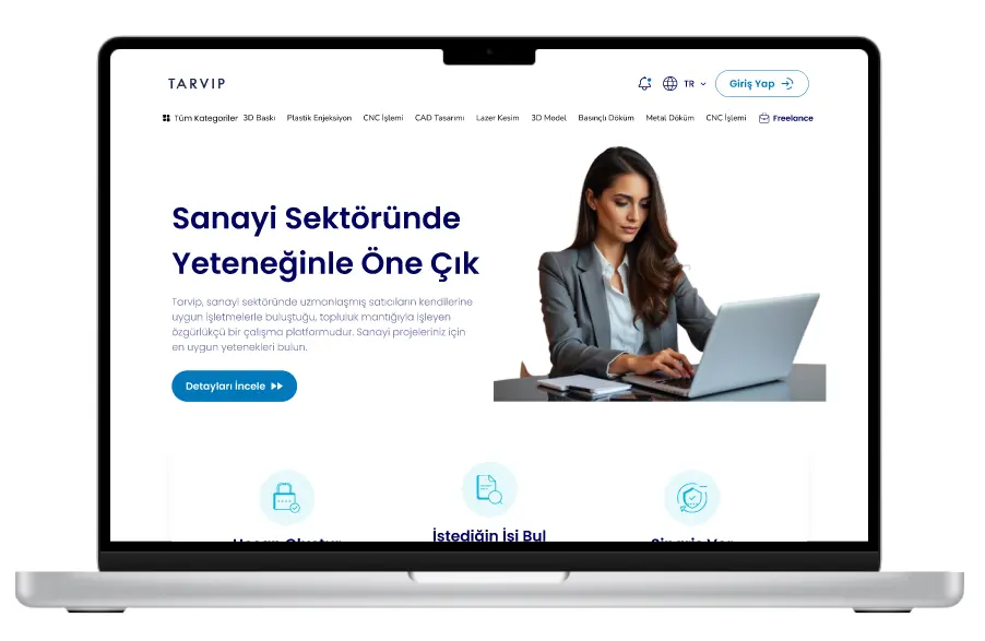Tarvip – Endüstriyel Dijital Pazar design process 5